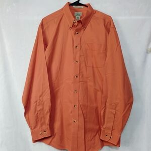 LL Bean Burnt Peach Oxford Long Sleeve Mens LARGE TALL Wrinkle Resistant Shirt H